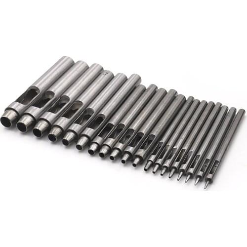 Various Size Leather Punch Tool Leather Hole Craft Tool Hollow Drilling Puncher Bag Belt Punching Helper DIY Leather Tools