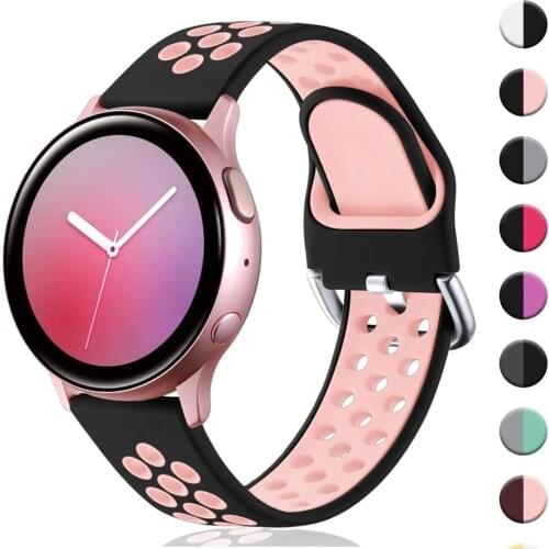 For Samsung galaxy watch Active 2 40mm 44mm 42mm S2 Silicone Watchband Watch Strap Sport Bracelet For huawei watch gt2 42mm