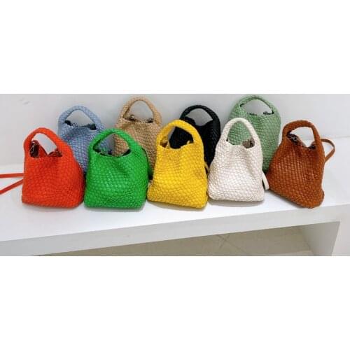 Luxury Braid Crossbody Bag Soft PU Woven Bucket Bags for Women Handbag Designer Composited Bag Shoulder Bags Ladies Tote Purse