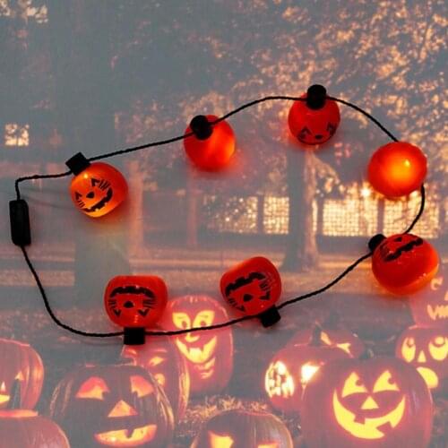 Christmas Light Necklace Decor Craft Light Necklace Premium Texture Orange Light Pumpkin Necklace Prop Christmas for Concert