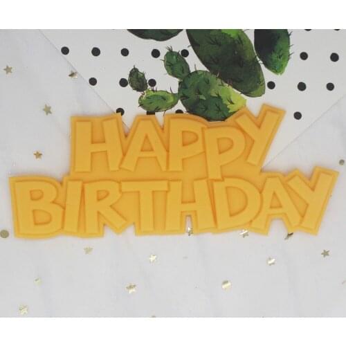 Happy Birthday Cake Decorative Molded Sugar Molded Chocolate Molded Silicone Mold P956