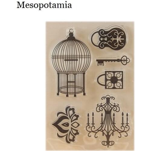 DIY Scrapbooking Albums Stamp Seal Cage Key Lock Dies Embossing Silicone Transparent Stamp Sheets Decoration Stamps Seal