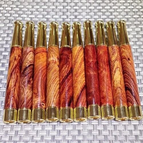 High Quality Wood & Brass Cigarette Holder For 5.2mm 8mm Diameter Filter Loop Golden Red Smoking Tool 100mm Length