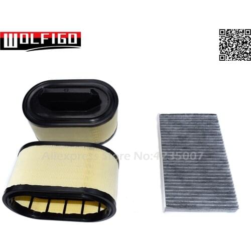 WOLFIGO 3PCS Engine & Cabin Air Filter Kit For Maserati Quattroporte M156 LEVANTE M1 61 3.0T 670001545,670005021, 0986AF5074 New