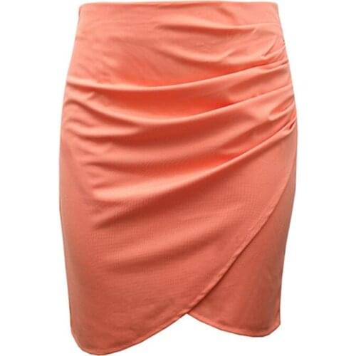 Pencil Skirt Women High Waist Slim Folding Hips Candy Color Formal Saias Feminino Lady Classic Knee Length Office Skirts 2021