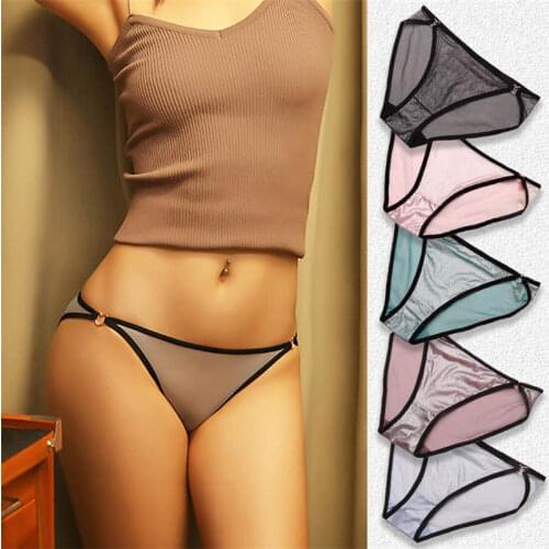 Lady Lace Briefs Panties Shiny Breathable Underwear Lingerie