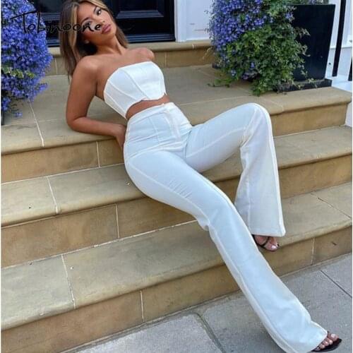 Tobinoone Sexy Backless Autumn Women Jumpsuit Patchwork Off Shoulder Bodycon Romper Overalls Casual Club Party Long Jumpsuit