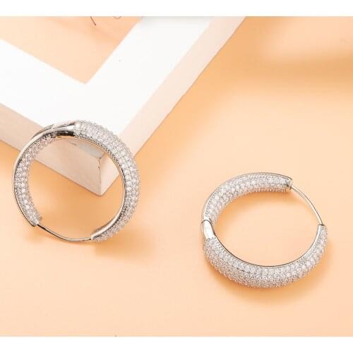 GAOLA High-end Paved Zirconium Miss Shi Ear Ring Ear Ring Round the Top Luxury Fine Jewelry Elegant and Comfortable to WearE9514