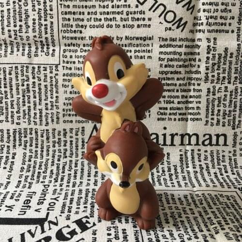 1PCS 14cm Genuine bulk Disney squirrel brother chichitty hand made model doll