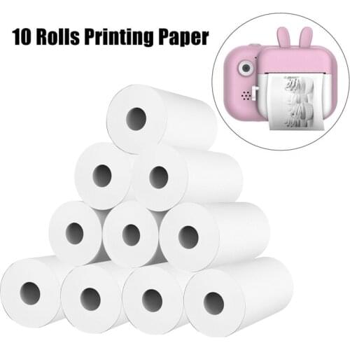 10 Rolls White Children Camera Wood Pulp Thermal Paper Instant Print Kids Camera Printing Paper Replacement Accessories N19 20