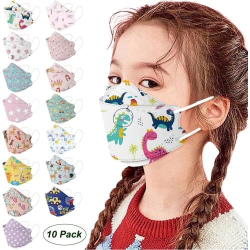 Kids Disposable Anti-Pollution Protective Dirt 4 Layer 3D 10 Pack Mascherine mascarilla Monder Scarf Halloween Cosplay MasK