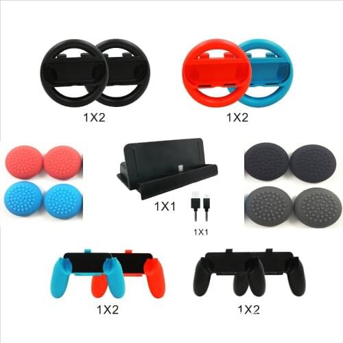 10 in 1 For Nintend Switch Accessories Set Joy-con Steering-wheels Handle Grips+Charger Stand Holder For Nintendos Switch NS