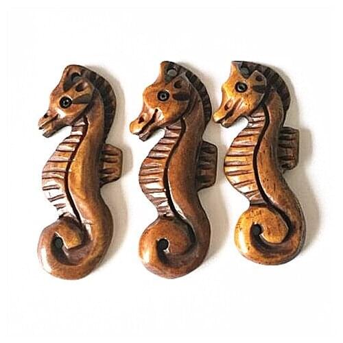 2pcs brown bone beads charms pendants animals bone diy beads accessories and fittings size 15x43mm