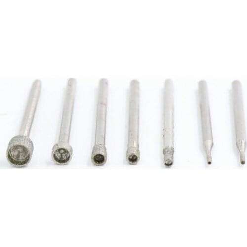 10PCS Diamond Grinding Needle Head 2.35MM Shank Concave Burs For Jade Amber Agate Carving Jewellery Making Tools