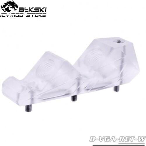 Bykski Acrylic 45 Degree Bridge Module Threaded G1/4' Adapter Graphics Water Cooling Head B-VGA-RET-W