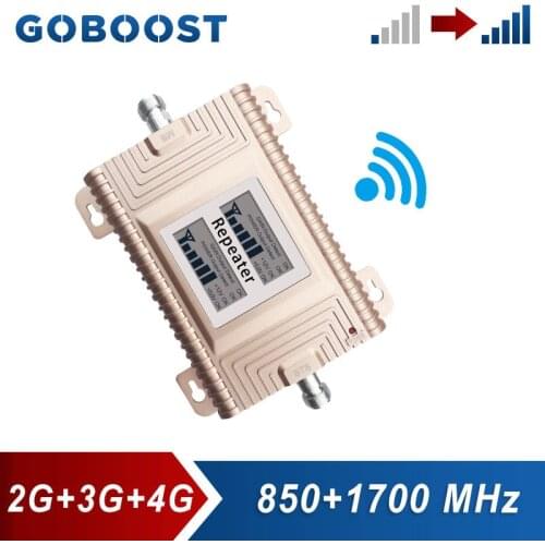 GOBOOST Dual Band Signal Booster 2G 3G CDMA 850 4G AWS 1700 2100 Mhz Cell Phone Cellular Amplifier Mobile Repeater B5 B4