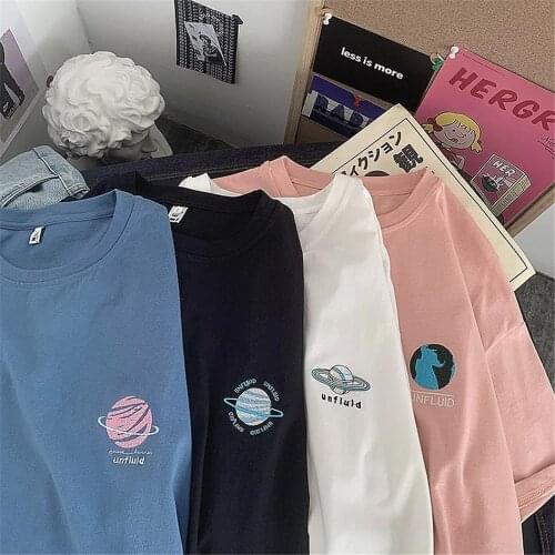 100% Cotton Hip Hop T Shirt Girl Fashion Women Cartoon Shirt Japan Oversize Harajuku Amine Tops Summer Star Print T Shirt Girls