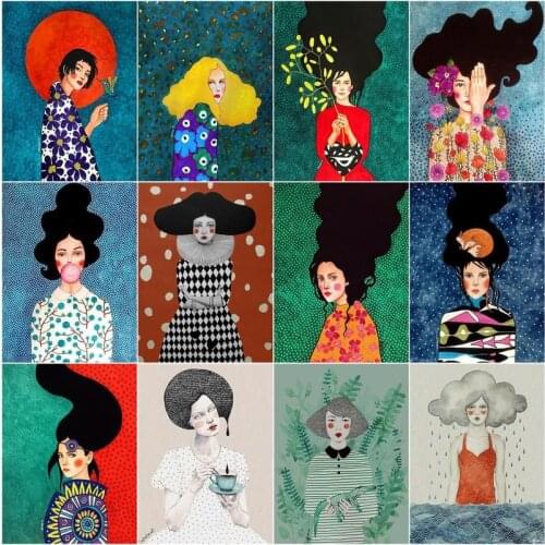 CHENISTORY Painting By Numbers Cool Girl Kits For Adults Children DIY Figure Gift 60x75cm Frame Canvas Living Room Decor