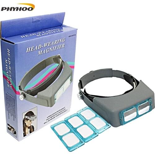 Double Lens Head-mounted Headband Reading Magnifier Loupe Head Wearing Magnifying Eye Loupe Optivisor Head Watch Repair Glasses