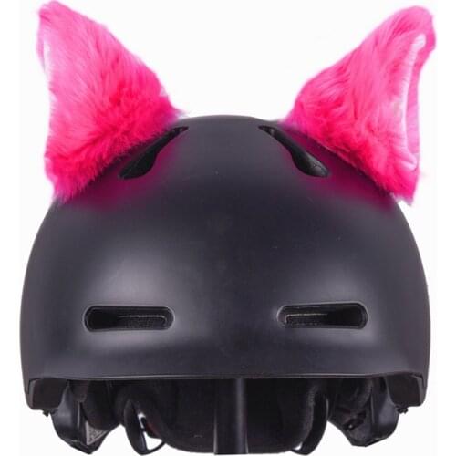 Motorcycle Helmet Cute Cat Ears 2Pcs Set Full Face Off Road Helmet Decor Accessories Motocross Plush Helmet Sticker Car Styling