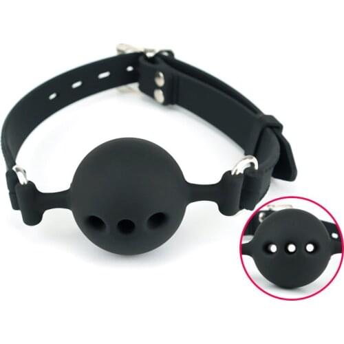 Soft Silicone Oral Fetish Open Mouth Ring hollow Holes Gag Ball BDSM Bondage Restraints Toys For Women Slave Couple game