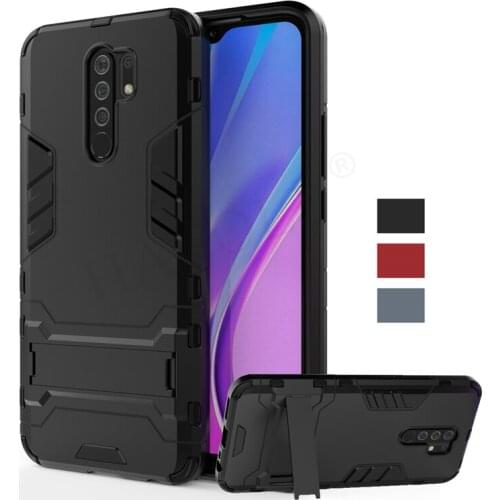 For Xiaomi Poco M2 Reloaded Case Poco M2 Cover Shockproof TPU Bumper Armor Robot Stand Holder Phone Back Case Poco M2 Reloaded