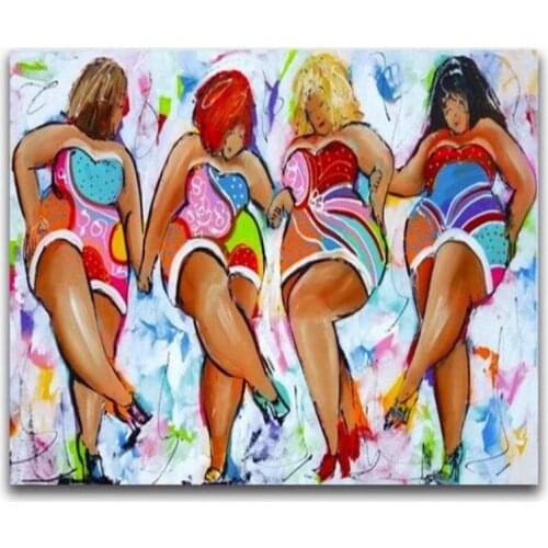 Full Round Diamond Embroidery Toilet Fat Ladies 5D Diy Diamond Painting Cross Stitch Fat Lady Set Full Diamond Mosaic ZP-2662