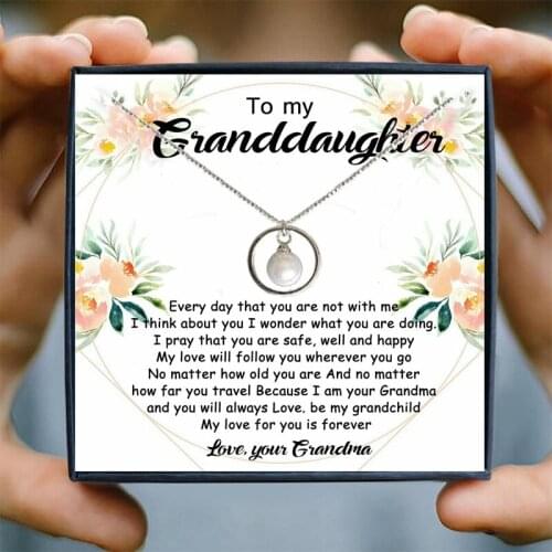 Christmas Gifts Pearl Circle Pendant Necklace Women Choker Necklaces Pendants Jewelry Daughter from Dad Collar De Mujer Bijoux