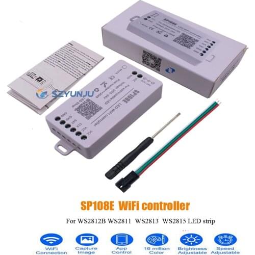 SP108E LED WiFi Magic Controller SK6812 WS2811 WS2812B WS2815 Etc LED Strip Module Light Smart APP Wireless Control DC5-24V