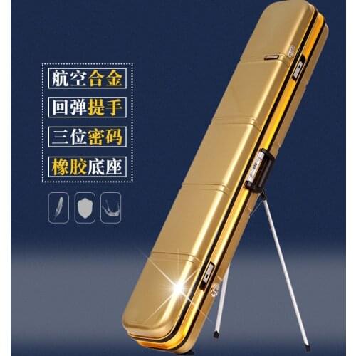 1.25M Anti-drop anti-shock fishing rod bag fishing tackle bag pc Aluminum frame stainless steel and strap bracket password lock