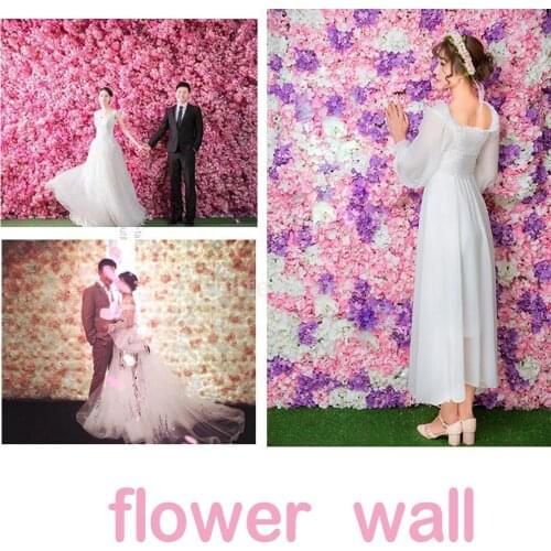 Wedding Floral Artificial Silk Flower Wall Panel Wedding Venue Cafe Decor