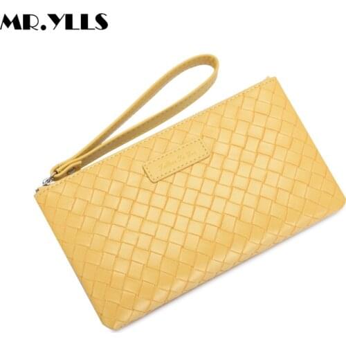 Slim Wallet for Women Fahsion Large Money Bag Purses and Handbags Pu Leather Weave Clutches Design Candy Color Phone Coin