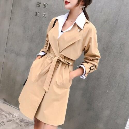 Fashion High Quality Autumn Women Trench Coat With Belt Classic Casual Office Lady Business Vintage Loose Overcoat Women Clothes
