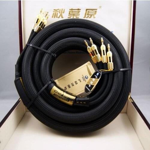 1 pair High end Choseal LA-5101 6N OCC Audiophile HIFI Speaker Cable 24K gold-plated banana plug Top level Speaker Cable 2.5m