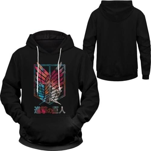 HOT Fashion Anime Attack-On-Titan Womens Clothing Sweater T-shirt Black Warm Comfortable Men Clothes Cosplay Costume