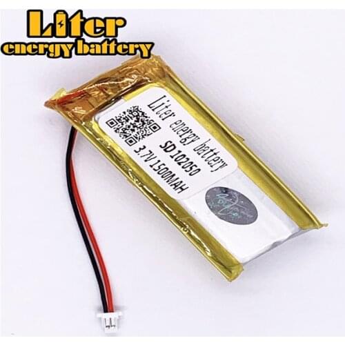 1.0MM 2pin connector 3.7V 102050 1500mah e-books GPS PDA Rechargeable li-ion batteries lipo battery MP3 MP4 MP5 small toys
