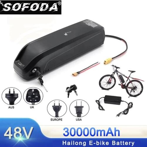 Electric eBike Battery Hailong 18650 Cells Pack 52V 20Ah 48V 36V 17Ah 20Ah 30Ah Powerful Bicycle Lithium Battery+Charger