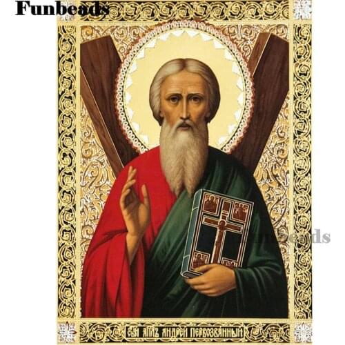 St. Andrew,Orthodox Christian Diamond Painting Full Square round Diamond Embroidery Cross Stitch religion 5d DIY Mosaic FF4157