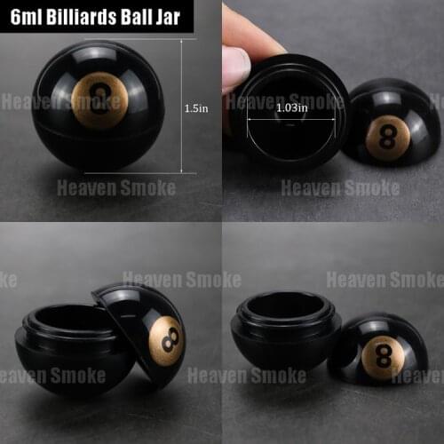 2pc 6ml BHO Silicone Jar Billiards Ball Jar Dab Wax Nonstick Herb Stash Container for Storage Dry Herb,Tobacco,Concentrations