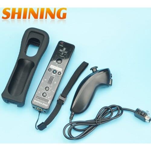 2 IN 1 Wireless Remote Controller For Nintendo For Wii Built in Motion Plus Remote Nunchuk Game Controller+Case 100% Compatible
