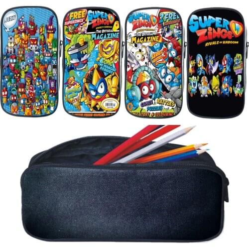 Large Capacity Super Zings Pencil Bag Child Superzings Pen Bag Teens Stationery Bag Kids Students School Case Cartoon Pencilcase