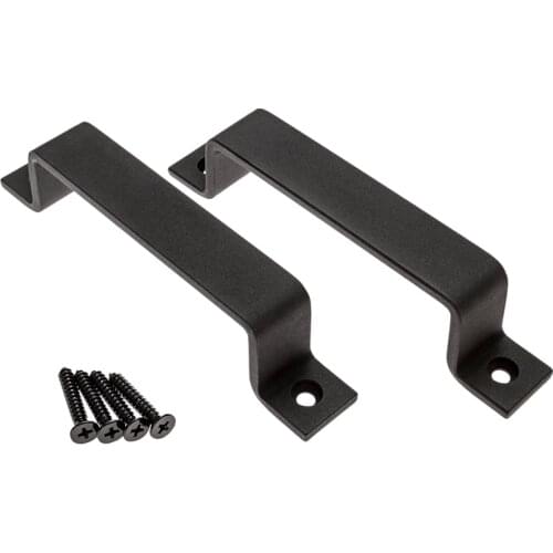 2 Pcs Black Sliding Barn Door Handle Pull Set for Gate Kitchen Furniture Cabinet Closet Drawer move window small buckle handle