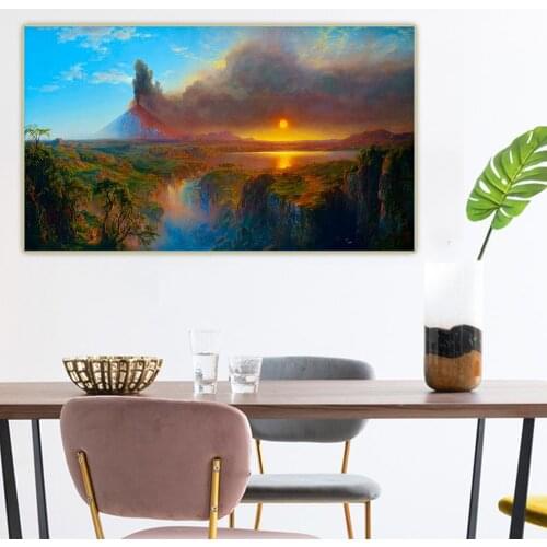 Citon Frederic Edwin Church《Mt Cotopaksi Of Ecuador》Canvas Art Oil Painting Artwork Poster Picture Wall Decor Home Decoration