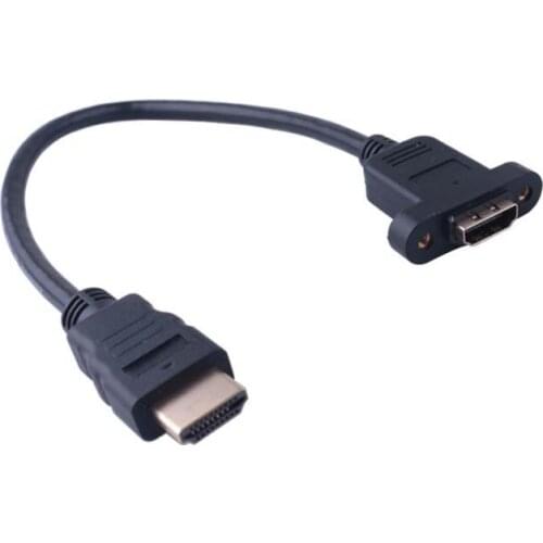 Elistooop 30cm Gold Plated HDMI-Compatible Extension Cable Male to Female With Screw Panel V1.4 HD 1080P For PSP HDTV