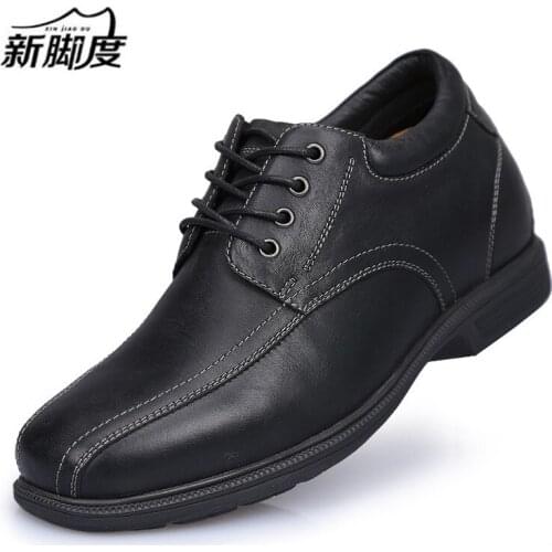 Brand New Casual Shoes Leather high-top Hidden Lift insole Taller 8 cm Increased Height Elevator Shoes for Young