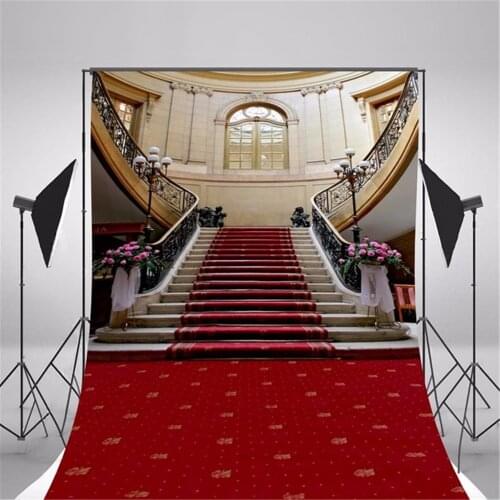Photography Backdrop 5x7 Golden Palace Red Carpet Photography Background Wedding Custom Photo Studio Props fondos para fotografi