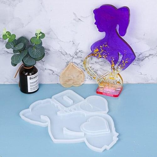 Heart Mom Picture Photo Frame Epoxy Resin Mold Silicone Soap Mold for Home Decoration DIY Crafts Handmade Gifts