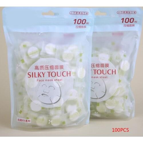 Hot! 30PCS/100PCS Facial Non-woven Compressed Masque Disposable Wrapped Masks Sheets Tablets for DIY Skin Care