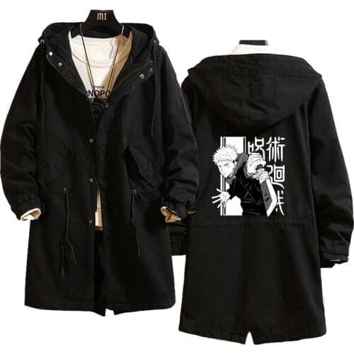 Jujutsu Kaisen Cosplay Hoodie Fake Two Piece Yuji Itadori Fushiguro Megumi Print Fashion Long Coat Thin Thick Warm Coat