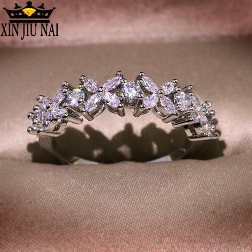 Hot new arrivals reach the internet celebrity with the same personality fashion simple single row sparkling zircon womens ring